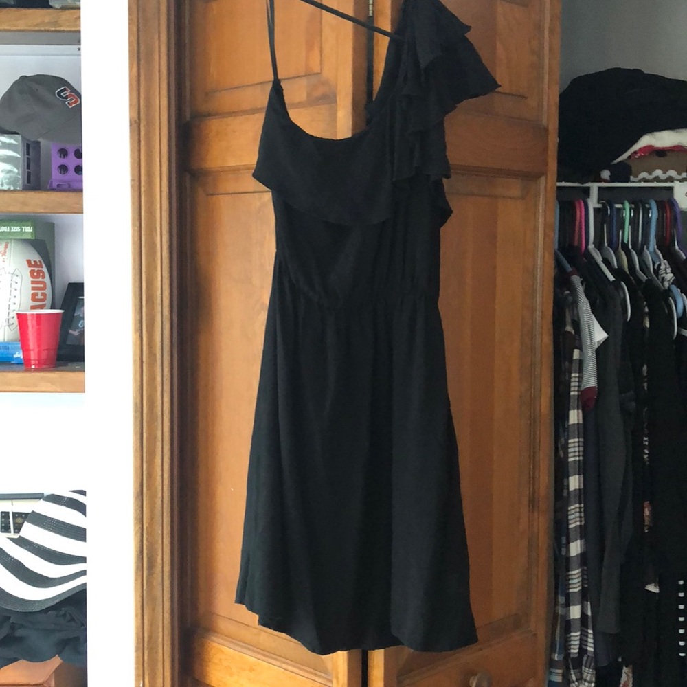 Off shoulder black mini dress